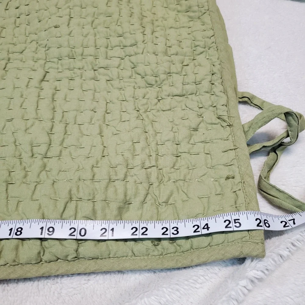 Pottery Barn Sage Celery Green Linen Pick Stitch Standard Pillowcases Sham Set 3